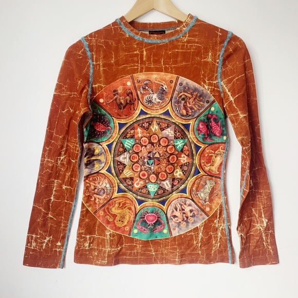 Jean Paul Gaultier Tops - vintage jean paul gaultier astrology mesh shirt